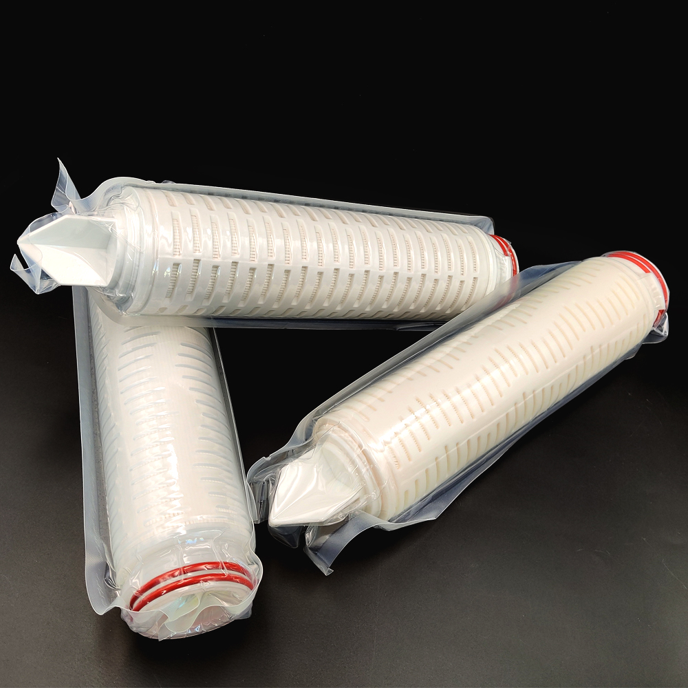 PTFE hydrophobic pleated filter cartridge